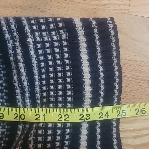 Madewell 100% merino wool blue off white button front cardigan size M ski winter - Picture 12 of 15